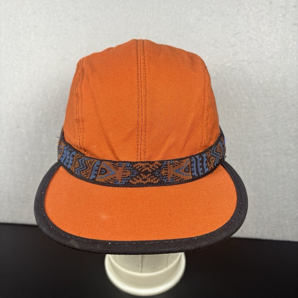Kavu Canvas‎ Trail Panel Hat Aztec Hike Camp Logo Made USA Strap Back Cap Size M